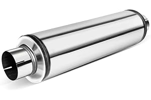TECTRUC 5" Inlet Diesel Exhaust Muffler,5 Inch Inlet/Outlet Muffler Straight Through Stainless Steel 30" Whole Length,Welded On Mufflers