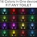 [Pack of 2] POLEND Upgraded 16 Color Changing LED Motion Activated Bathroom Toilet Nightlight, Wireless Battery Powered Motion Toilet Bowl Light, Perfect for Saving Your Eyes at Night