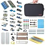 HSU Development Kit for Raspberry Pi 3 Pi 4 and Arduino with 16 Different Sensor Modules,Hundreds Electronic Components,Other Necessary Accessories and Big Carrying Case (Advanced)