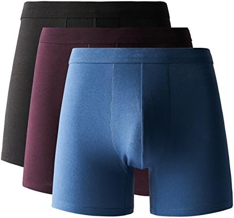 SANQIANG Men's No Ride up Boxer Briefs Cotton Stretch 3 Pack Underwear