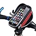 MOREZONE Bike Handlebar Bag Bicycle Pouch,Cycling Frame Bag Phone Mount Holder For iPhone 7 7Plus 6 6plus Below 5.5 Inch Waterproof Front Bags(Red)