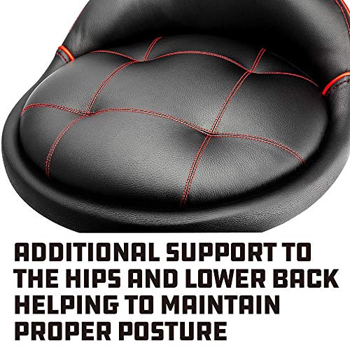 Powerbuilt Rolling Stool Shop Seat with Padding and Lumbar Support