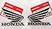 Honda Wings Fuel Tank Gas Tank Stickers Decals 2 X 80mm Black & Metallic Silver - Left & Right Brand New 100% Genuine