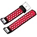 Wepro Bands Compatible with Fitbit Charge 2 HR for Men Women Girls Kids, Replacement Accessory with Air Holes, Large, Black on Red