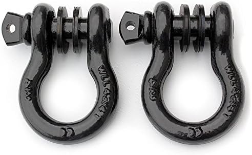 Trailhead 2 Pack 3/4" D Ring Shackles with Isolator Rings, Rugged Heavy Duty 4 3/4 Ton WLL (9,500 Lbs) Capacity, Best Off Road Jeep Truck ATV Vehicle Recovery Towing Strap Winch Accessory