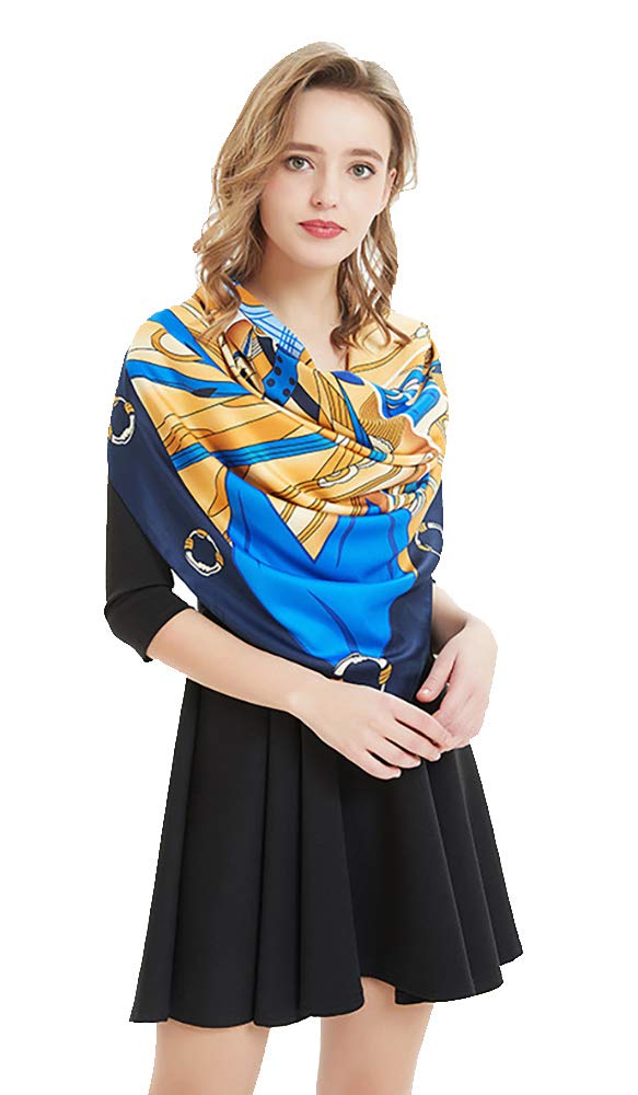 ANDANTINO Large Square Scarf- 51" X 51" Women's Breathable Lightweight Neckerchief-Shawl Wrap for Girls ANDANTINO Large Square Scarf- 51" X 51" Women's Breathable Lightweight Neckerchief-Shawl Wrap for Girls