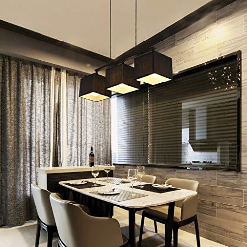 SOSO Nordic Restaurant Chandelier House Modern Simple Study Three Projectors American Lounge Rectangular Chandelier Fabrics Home Decoration