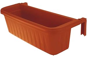 Apollo Exports International AP-30218TC 24" Adjustable Railing Planter, Terra Cotta