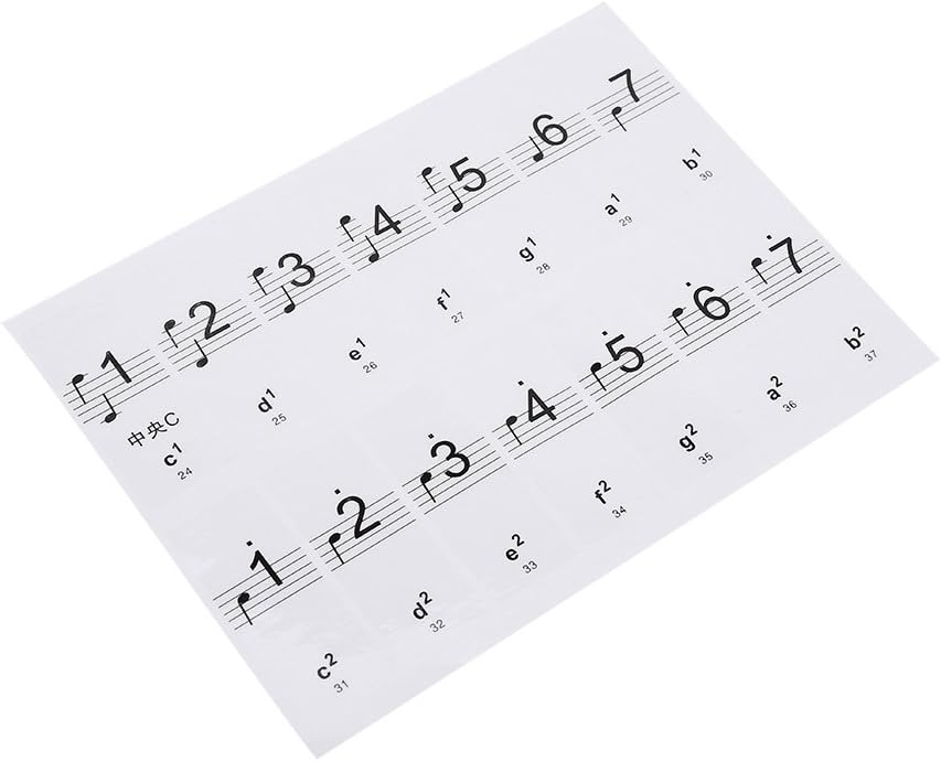 Piano Stickers for 88 Key Keyboards Removable Complete Notes with Numbers Transparent and Colourful(Transparent) - Image 5