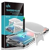 [2 Pack] L K Screen Protector for Samsung Galaxy S10, Tempered Glass [Support Fingerprint Unlock] [UV Light Installation] [3D Curved Edge]