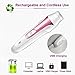 Hair Removal for Women 5 in 1 USB Rechargeable Hair Epilator Waterproof Lady Shaver Facial Hair Remover Women's Personal Groomers for Face Eyebrow Nose Armpit Bikini Arm Legs (Pink)