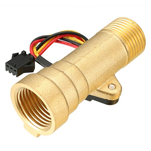 uxcell G1/2" Hall Effect Liquid Water Flow Sensor Switch Flowmeter Meter DC 5V 1.25-30L/min SEN-HZ21FB