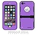 Armour Shell Rugged Waterproof Case for iPhone 6 with Apple Cell Charging Cable - Purple