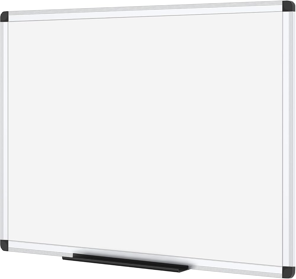 VIZ-PRO Magnetic Whiteboard 60 x 45 cm with Aluminium Frame and Tray