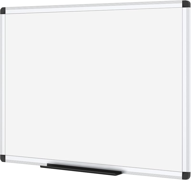 VIZ-PRO Magnetic Whiteboard 60 x 45 cm with Aluminium Frame and Tray