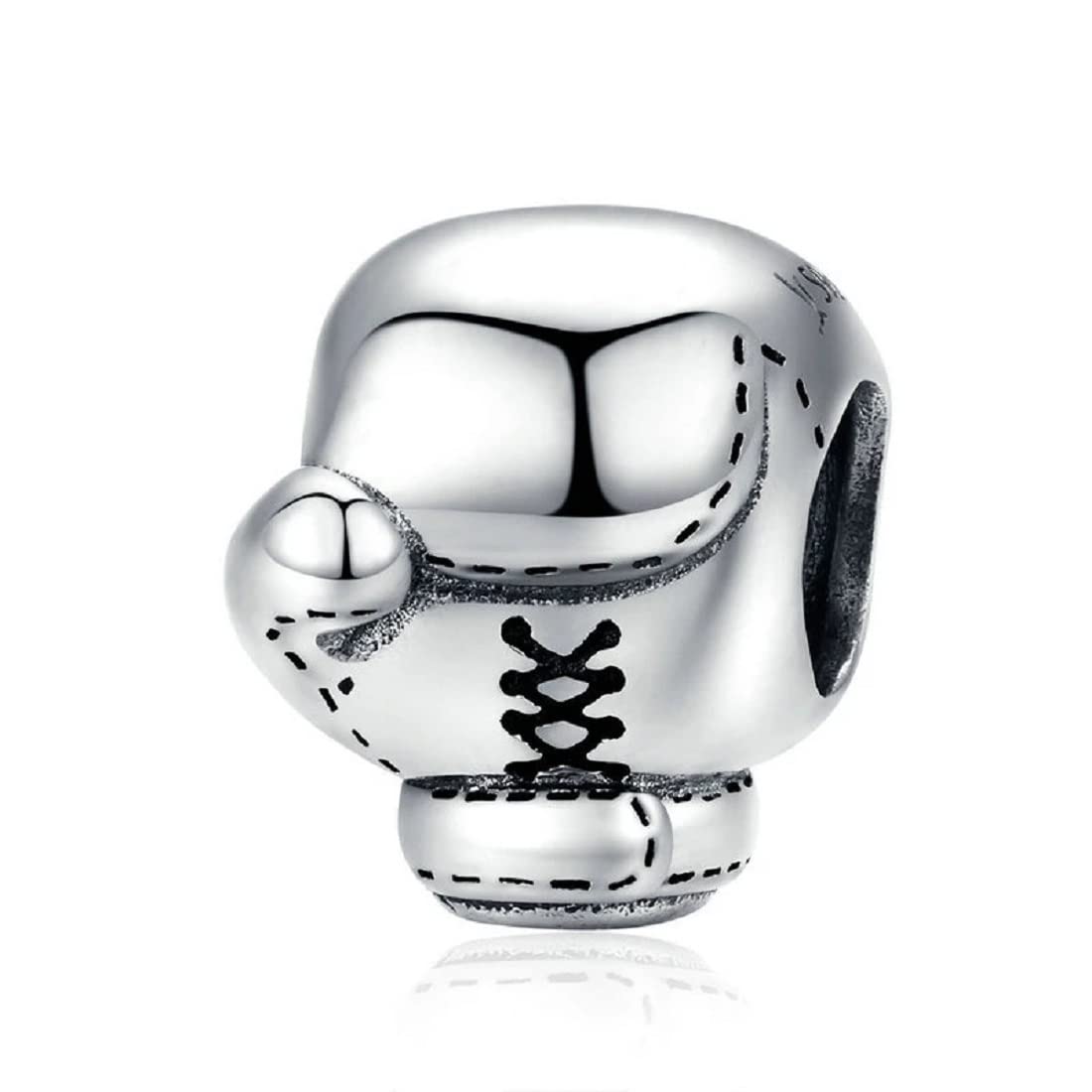 FeatherWish Boxing Glove Sports Fitness Family Charm Sterling Silver 925 Exercise Bead Charm Fits And Compatible With Pandora Bracelets Gift For Best Friend Wife Daughter Birthday Christmas