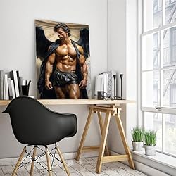 HMLZSJ Nude Muscle Male Torso Portrait Art Gay