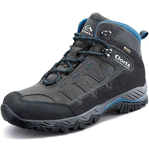 Clorts Men's Pioneer Hiking Boots Waterproof Suede Leather Lightweight Hiking Shoes Dark Grey/Blue 11.5 M US - Thumbnail 7