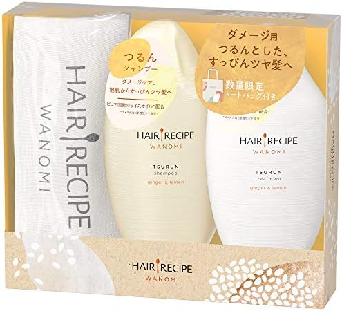 ヘアレシピ和の実 つるん ギフトパック(トートバック付) シャンプー セット 350ml+350g