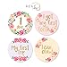Novo Baby Girl Monthly Milestone Stickers | Set of 20 Floral Gold Stickers | Birth to 12 Months + 8 Bonus Achievement Stickers | Shower Gift for Girl