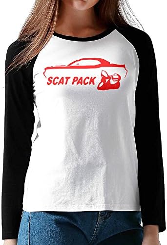Dodge Challenger Scat Pack Women Round Collar Long Sleeve Raglan Shirts Apparel