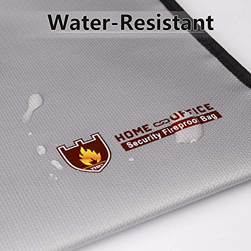 Fireproof Document Bag Karidge 15”x11” Fire & Water Resistant Safe Storage Pouch for Money Passport Legal Document, Non-Itchy Silicone Coated Double Layer Fiberglass Foil Inner for Maximum Protection