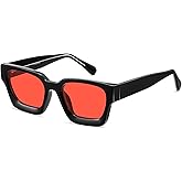 PUBOWT Thick Square Sunglasses for Men Women Retro Chunky Rectangle Sun Glasses UV Protection Designer Shades Style PT2008