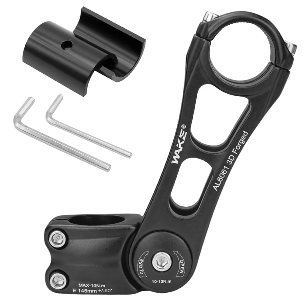 CYSKY Bike Stem Universal 31.8mm and 25.4mm Adjustable ± 90 Degree 90/110/130/145mm MTB Stem Bike Stem Riser Short Handlebar Stem for Mountain Bike Road Bike BMX City Bike Bicycle