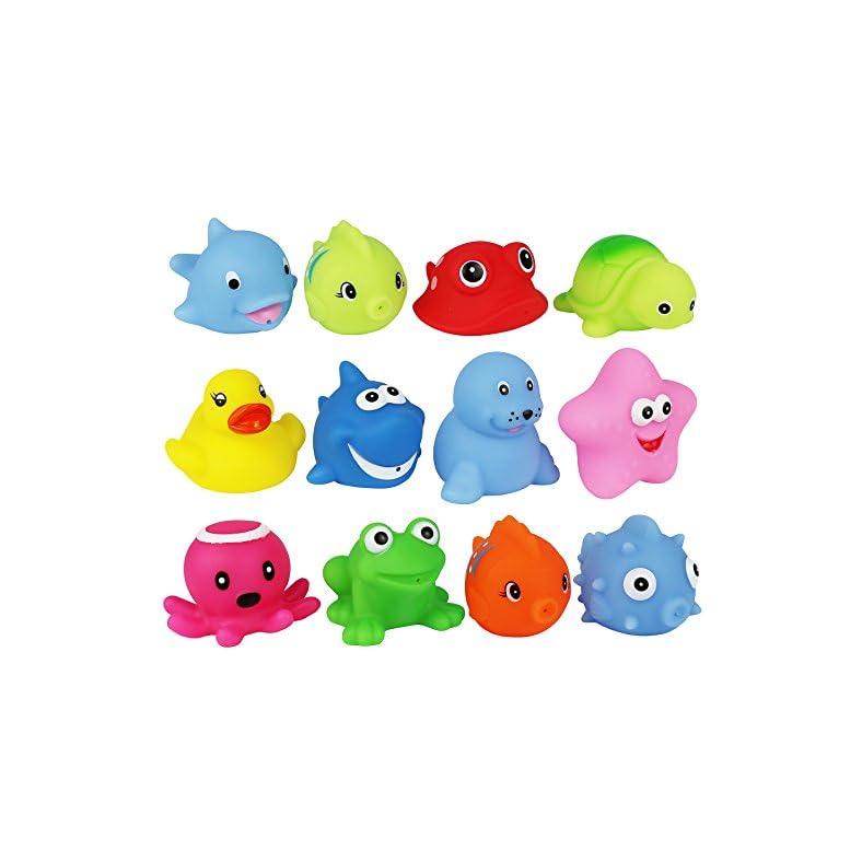Click N’ Play Assorted Colorful Bath Squirters for 6 months to 999 months (12 Pack)
