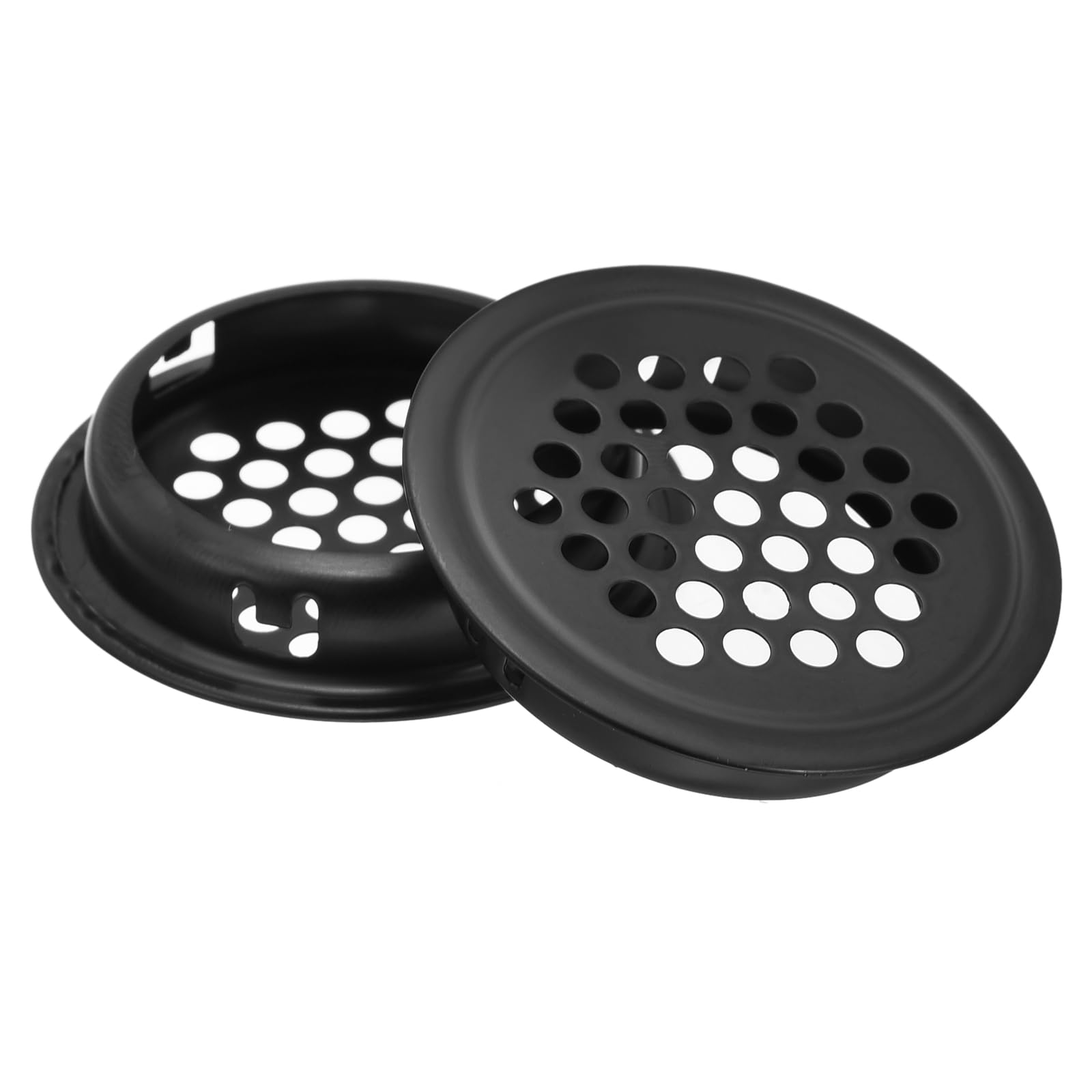 uxcell 35mm(1-3/8") Circular Soffit Vent, 40pcs Stainless Steel Circular Air Vents Round Mesh Hole Louver for Kitchen Bathroom Cabinet, Black