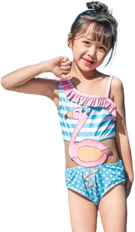 Amazon Co Jp Zzch ガールズキュート水着 子供用 ウェーブポイントブリーフ ワンピース水着 ガールフラミンゴ カートゥーン水着 Xx Large 999 360 441 ホーム キッチン