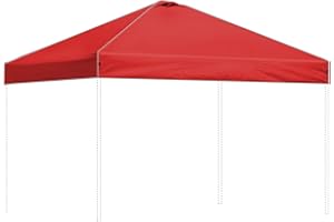 MQOUTDOOR Canopy Replacement Top Outdoor for 10x10 Pop up Tent only Silver Coated Cover with Ropes, Red