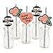Best Mom Ever Paper Straw Decor - Mother's Day Party Striped Decorative Straws - Set of 24