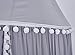 LOAOL Kids Bed Canopy with Pom Pom Hanging Mosquito Net for Baby Crib Nook Castle Game Tent Nursery Play Room Decor (Gray)