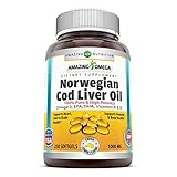 Amazing Omega Norwegian Cod Liver Oil, 1000 Mg 250 Softgels Fresh Lemon Flavor