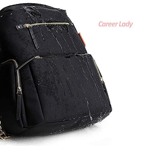 BOPAI 14 inch Laptop Backpack for Women Casual Daypack Backpack College Waterproof Travel Backpack for Women, Black - Thumbnail 4
