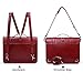 ECOSUSI Women Briefcase PU Leather Laptop Backpack Shoulder Computer Bag Messenger Satchel fit 14 inch Laptop, Red