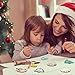 TONAK Unfinished Wood Pieces Wooden Ornaments Christmas Crafts Supplies for Kids Predrilled Blank Hearts Tree Round Wood Slices to Paint DIY Christmas Hanging Decoration 40pcs 3