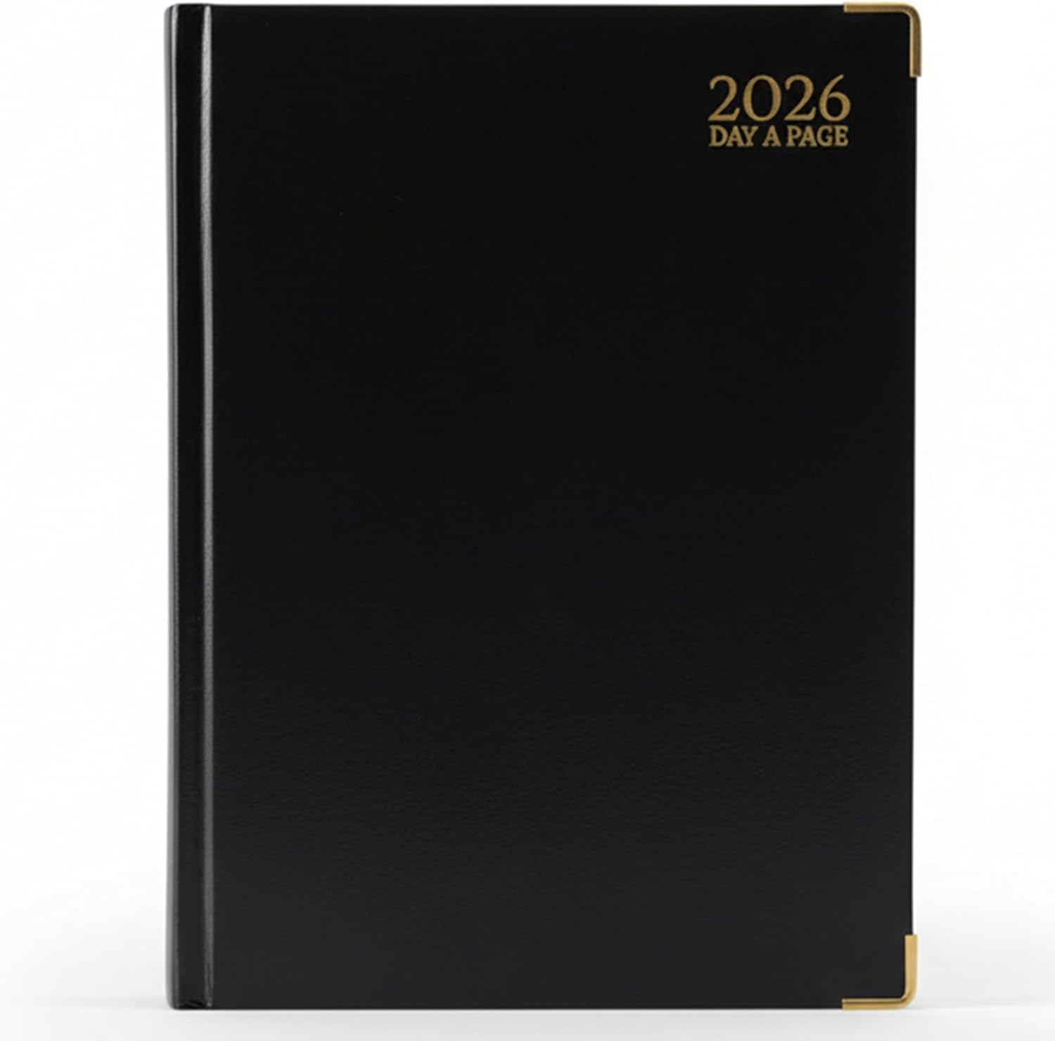 G4GADGET A5 Day A Page Diary Black 2026 | Hardback Cover | Gilt Edges