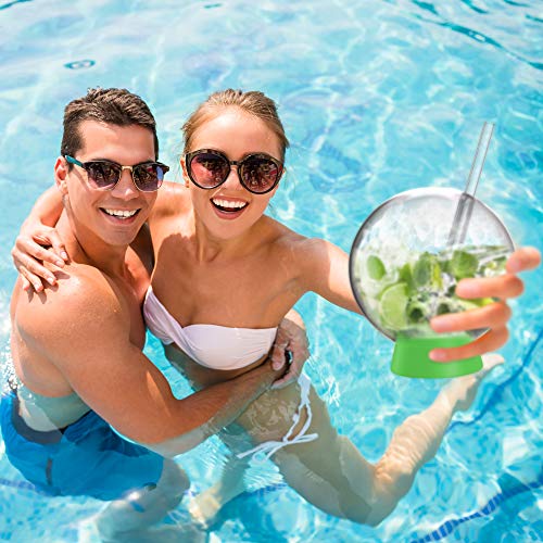 homia Cocktail Ball, Food Smoke Infuser Accessory - Cocktail Ball Glass with Glass Straw for Drink Smoker, 12 Oz (350 ml), Green