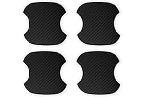 smilfuy 4PCS Car Door Handle Cup Scratch Protectors, TPU Carbon Fiber Door Bowl 3D Sticker, Universal Door Handle Protective Film for Most Cars (Medium)