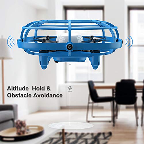 UDIRC Flying Ball Drone for Kids, Hand Operated Mini Drone Toys for Boys or Girls with Fan Mode (Blue)