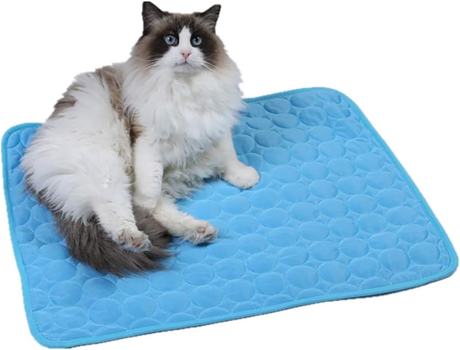 Jorisa Pet Cooling Mat,Dog Cat Summer Cooling Pad Cushion Ice Silk Self Cooling Blanket Sleeping Bed Mat Heat Relief Mattress for Pet Dog Cat Puppy(L:70x55cm,Gray) - Image 4