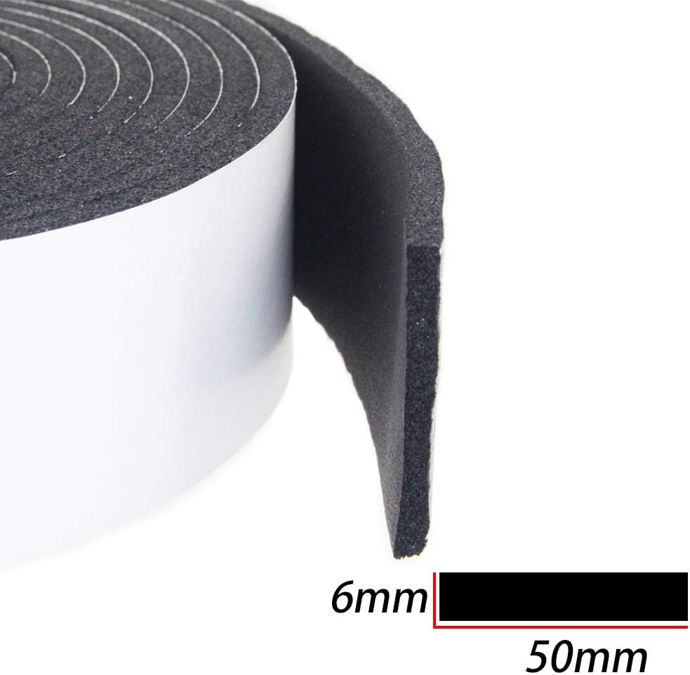 Foam Insulation Tape Self Adhesive, 50mm(W) x6mm(T) x 4M(L) Weather Strip Foam Tape, Door Window draught excluder - Image 3