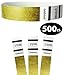 Goldistock Event Wristbands Original Series Metallic Gold 500 Count | ¾” Arm Bands | Paper-Like Party Armbands | Wrist Bands