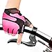 BOODUN Cycling Gloves with Shock-absorbing Foam Pad Breathable Half Finger Bicycle Riding Gloves Bike Gloves B-001, Pink, Medium
