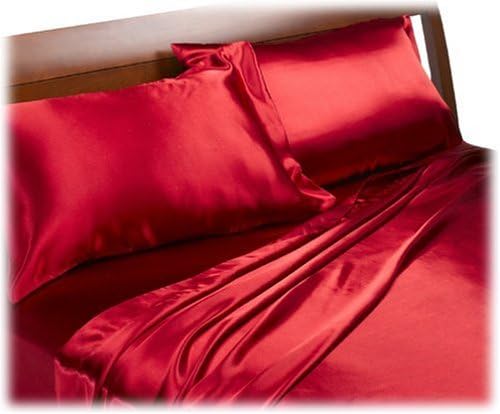 Royal OpulenceDivatex Home Fashions Satin Cal King Sheet Set, Red