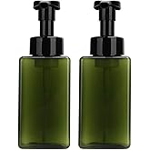 2 PCS-Foaming Soap Dispenser, Hand Soap Dispenser, Refillable Foam Liquid Hand Soap Empty Plastic Pump Bottle Container for Bathroom Vanities, Kitchen Sink, Hospital, Clinic(17 oz ) (Green)