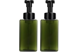 HERB LIFE 2 PCS-Foaming Soap Dispenser, Hand Soap Dispenser, Refillable Foam Liquid Hand Soap Empty Plastic Pump Bottle Container for Bathroom Vanities, Kitchen Sink, Hospital, Clinic（17 oz ） (Green)