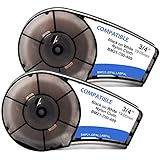 2-Pack Cloth Label Tape M21-750-499 Black On White Nylon Work with Brady BMP21-PLUS, ID PAL, LABPAL Printers - 16' Length, 0.75